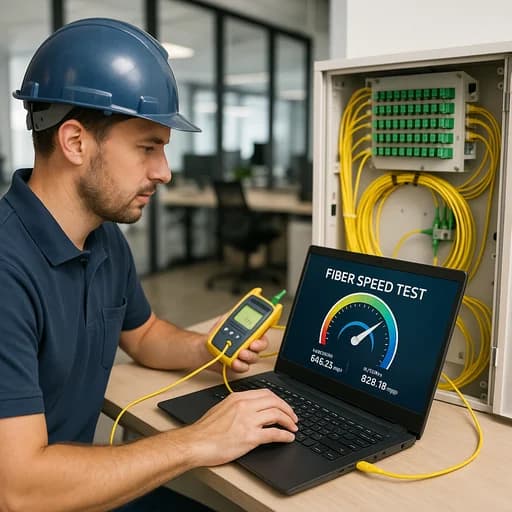 Test de débit fibre optique pour entreprise